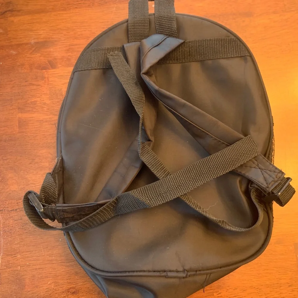 Girls mini backpack black sparkle with silver stars‎